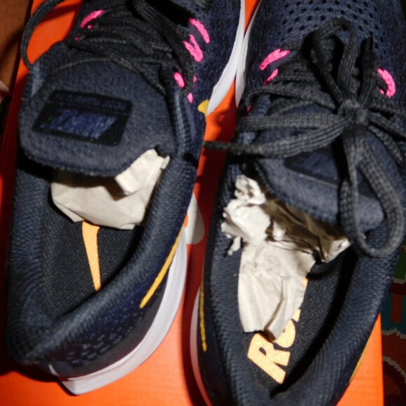 NEW 10M WOMENS NIKE AIR ZOOM PEGAGUS 35 RUNNING SNEAKER GRID IRON BLACK ORANGE - Picture 8 of 10